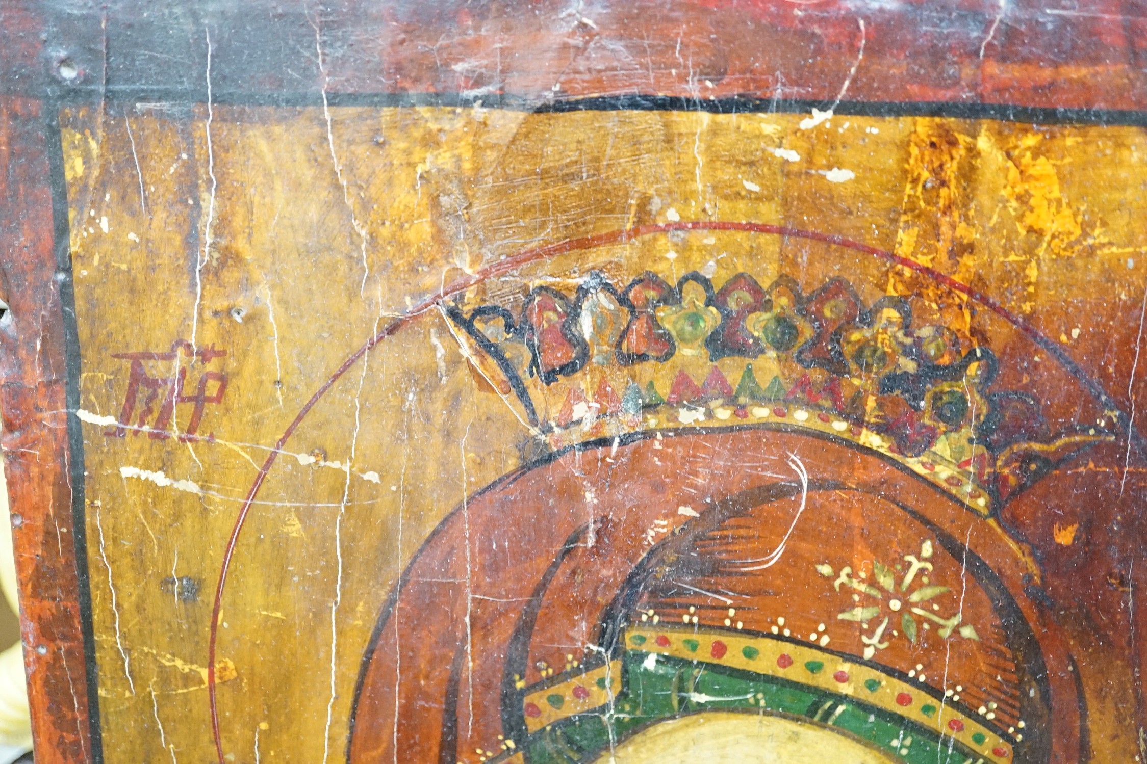 Eastern European School, tempera on wooden panel, Icon, 40 x 28cm, unframed